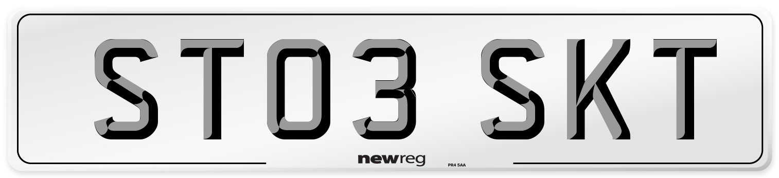 ST03 SKT Number Plate from New Reg